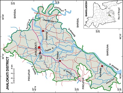 Jhalokati District Map ঝালকাঠি জেলা ম্যাপ